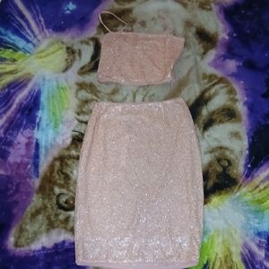 REVOLVE & Susana MONACO Glittering Peach Sequin Ensemble Set